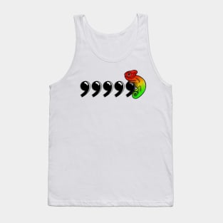 Comma Chameleon - Red, Gold, and Green Tank Top